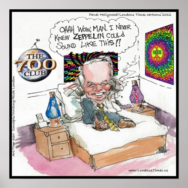 Feliz Poster de Hippie Engraçado por Cartoons LT (Frente)