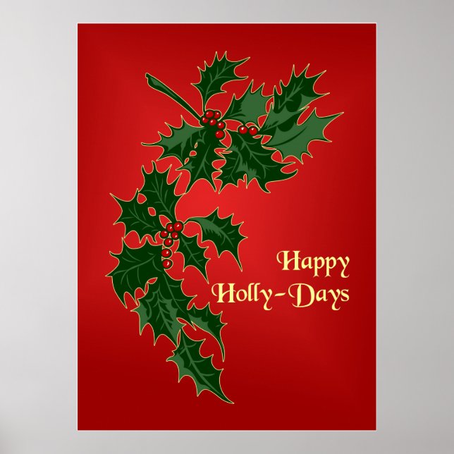 Feliz Poster de Natal Holly-Days (Frente)