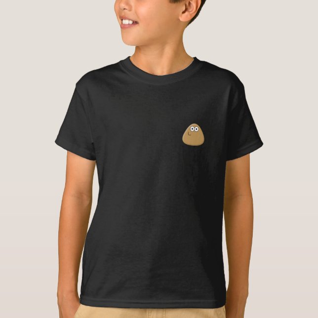 Feliz Pou - Camiseta para Crianças (Cor Escura) (Frente)