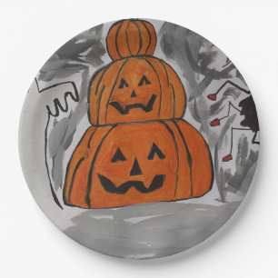 Feliz prato de papel de Halloween