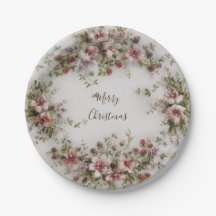 Feliz prato de papel de Natal