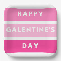 Feliz prato de papel do dia de Galentine