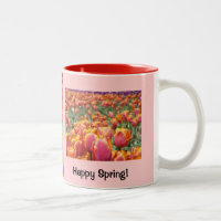 Feliz Primavera! Tulipas Rosa Canecas de Café Tuli