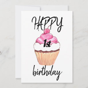 Feliz Primeiro Cartão de Aniversário