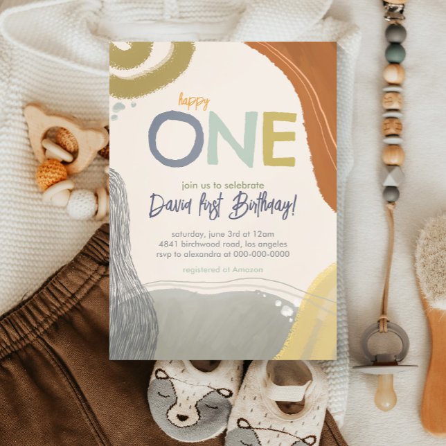 Feliz Primeiro Convite para Aniversário (Criador carregado)