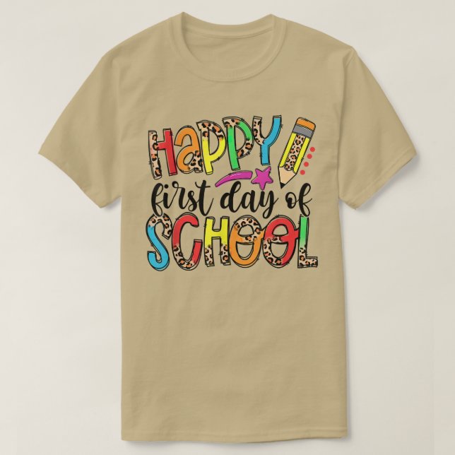 Feliz Primeiro Dia Da Escola, De Volta À Camiseta  (Frente do Design)