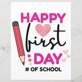 Feliz primeiro dia de escola, corações lindos