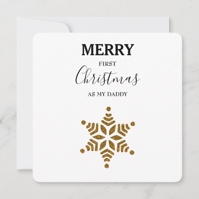 Feliz Primeiro Natal Como Meu Pai - Dourada Glitte (Frente)