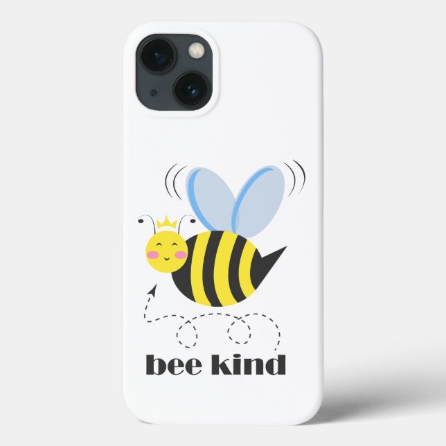 Feliz princesa de abelhas com coroa e slogan Bela (Verso)