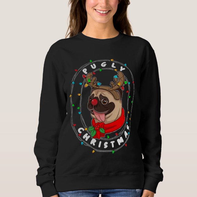 Feliz pugmas Clássico T-Shirt 189 (Frente)