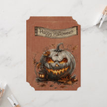 Feliz Pumpkin Branco da Fiery Fiery Halloween