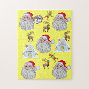 Feliz Quebra-cabeça de Natal Papais noeis Elf Rei