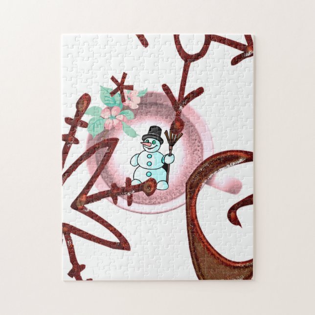 Feliz Quebra-cabeça de Natal Snowman (Vertical)