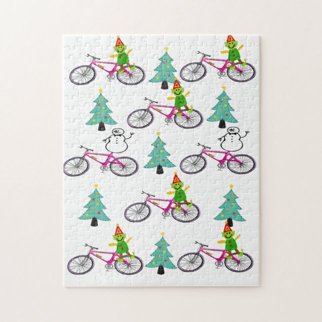 Feliz Quebra-cabeça de Natal Snowman Elf (Vertical)