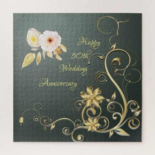 Feliz Quebra-cabeça do 50º aniversário de casament (Vertical)