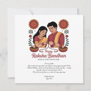 Feliz Raksha Bandhan Cartão Plano