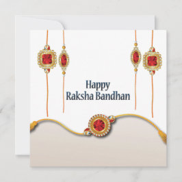 Feliz Raksha Bandhan, gemstone vermelha