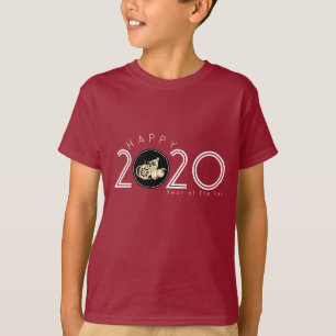 Feliz Rato Chinês Ano Novo 2020 Crianças T-shirt 2