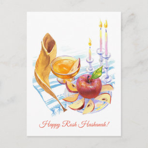 Feliz Rosh Hashanah! Cartão postal personalizável 