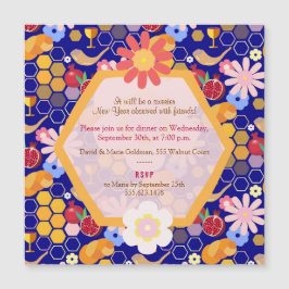 Feliz Rosh Hashanah Jewish Ano Novo Magnet Floral