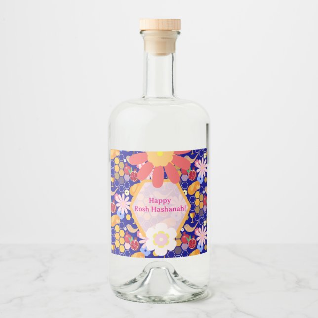 Feliz Rosh Hashanah Jewish Ano Novo Padrão Floral (Frente)