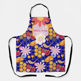 Feliz Rosh Hashanah Jewish Ano Novo Padrão Floral