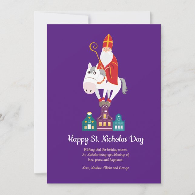 Feliz Rua, Dia de Nicholas Saudando o Cartão de Fé (Frente)