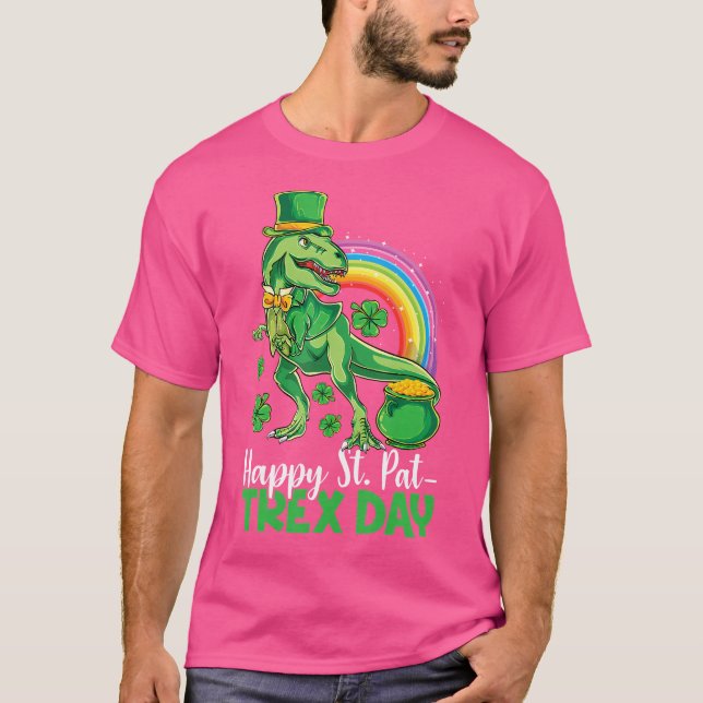 Feliz Rua no T Rex Day Camisa Dinossauros Meninas  (Frente)
