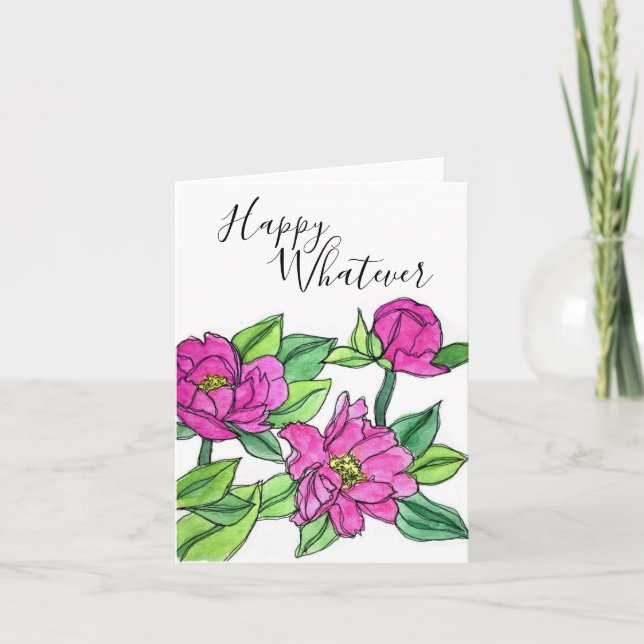 Feliz Seja qual for o cartão de saudação (Frente)