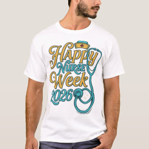 Feliz Semana das Enfermeiras 2026 Design de Camisa