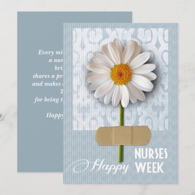 Feliz Semana das Enfermeiras. Cartão de Saudação F (Frente/Verso)