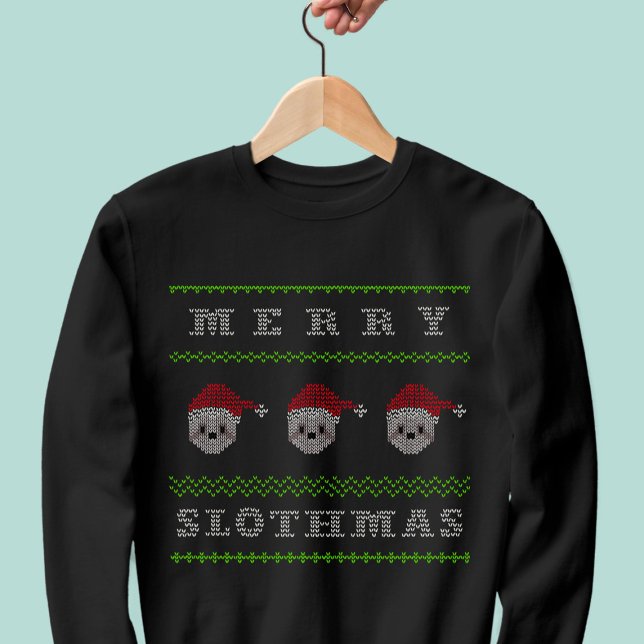 Feliz Slothmas Engraçada Camiseta de Natal Feia (Merry Slothmas! Three wise Santa Sloths wish you a very merry one and a Happy New Year)