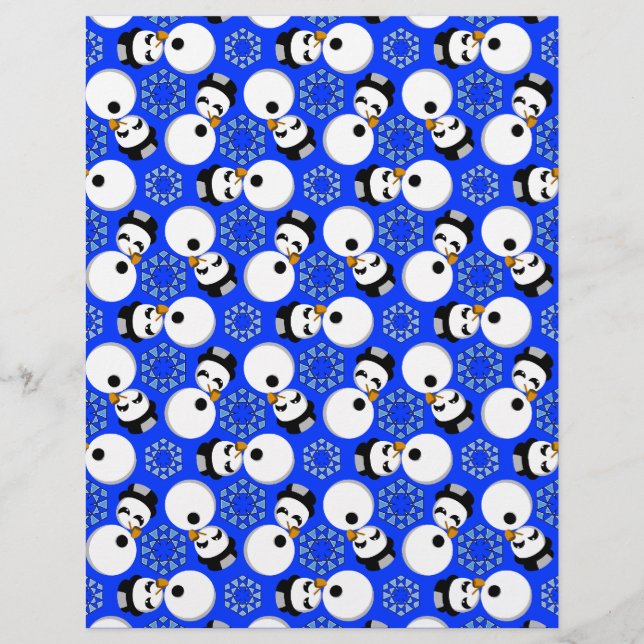 Feliz Snowmen Reduz Lg Qualquer Papel Scrapbook A  (Frente)