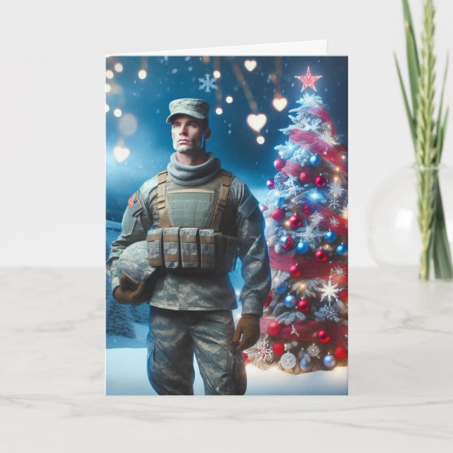 Feliz Soldado de Natal - Cartão de Saudação Dobrad (Frente)