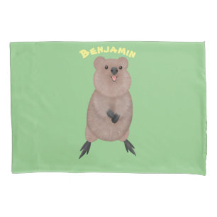 Feliz sorriso, design de desenho animado de quokka
