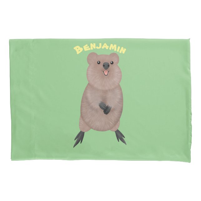 Feliz sorriso, design de desenho animado de quokka (Frente)