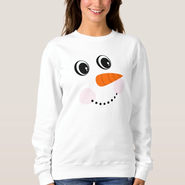 Feliz Sorriso Engraçado /Snowman Face T-Shirt (Frente)