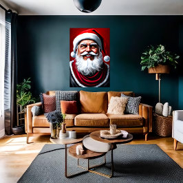 Feliz sorriso Papai Noel | AI Art Poster