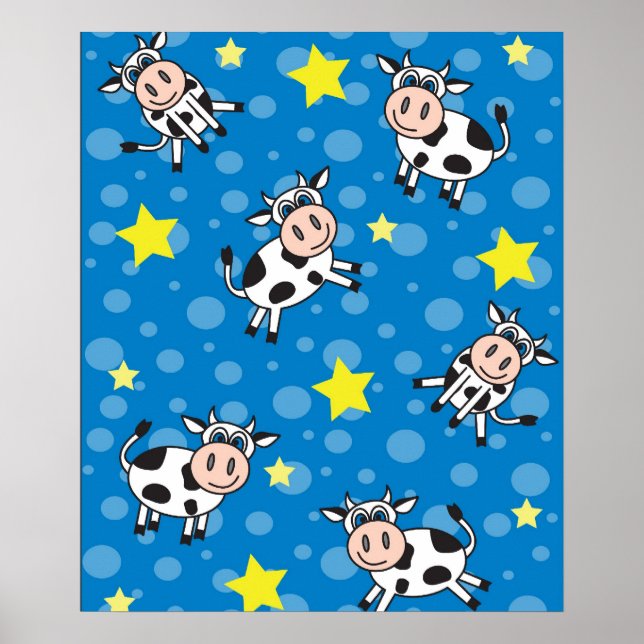 Feliz Sr. Impressão da Vaca - Azul (Frente)