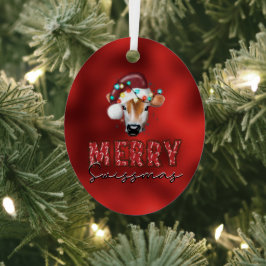 Feliz Swissmas. Vaca de Natal suíça engraçada