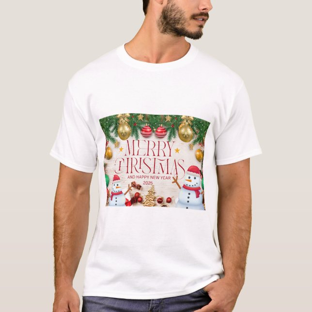 Feliz t-shirt de Natal Feliz (Frente)