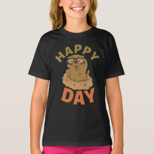 Feliz T-Shirt do Dia de Marmota