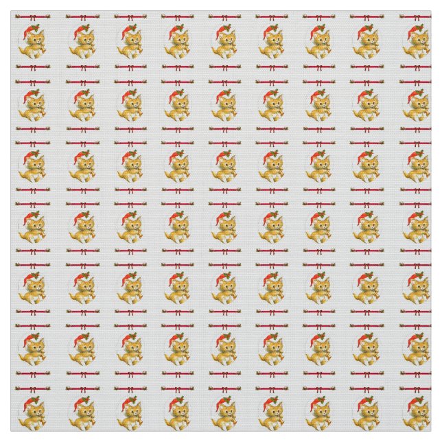 Feliz Tecido de Kitten de Natal (Modelo)