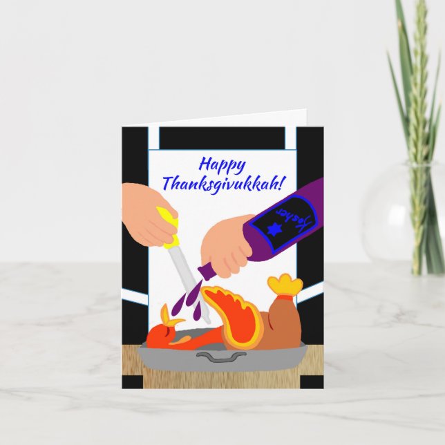 Feliz Thanksgivukkah Convites Divertidos de Peru (Frente)
