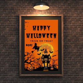 Feliz truque de Halloween ou Poster de tratamento