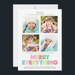 Feliz tudo cartão dos feriados da foto da colagem<br><div class="desc">Envie a desejos mornos esta época natalícia com um cartão com fotos brilhante e colorido. Faça uma colagem pequena com as quatro de suas fotos de família favoritas. Design colorido com diamantes pequenos, lê a "feliz tudo" com a pia batismal bonito moderna. Design na moda, simples para aumentar suas fotos....</div>