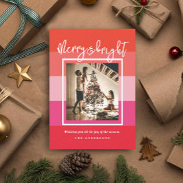 Feliz Vermelha e Cartão de Férias Brilhante