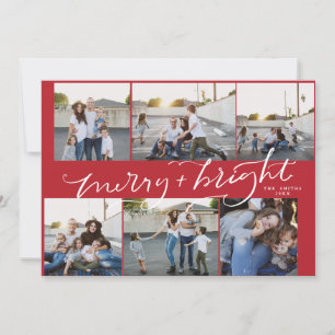 Feliz Vermelho Brilhante de Cartão de Natal de 6 