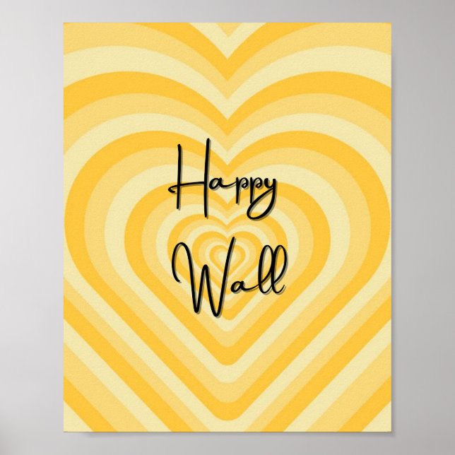 FELIZ WALL amarelo art poster (Frente)