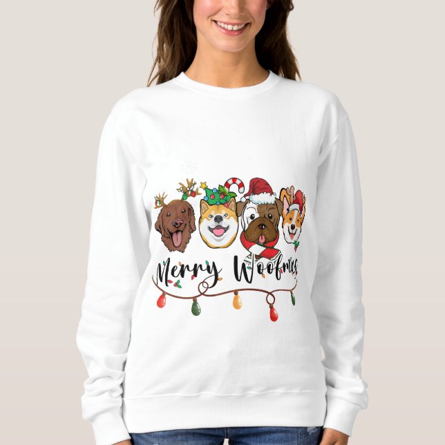 Feliz Woofmas Typografia T-Shirt (Frente)